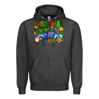 Charcoal Heather christmas truck Zipper Hoodie - SublimationCraftShop