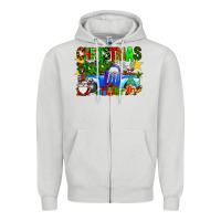 Dove Grey christmas truck Zipper Hoodie - SublimationCraftShop