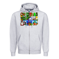 Heather Grey christmas truck Zipper Hoodie - SublimationCraftShop
