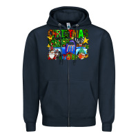 Navy christmas truck Zipper Hoodie - SublimationCraftShop