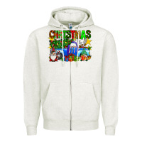 Oatmeal Heather christmas truck Zipper Hoodie - SublimationCraftShop