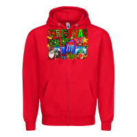 Red christmas truck Zipper Hoodie - SublimationCraftShop