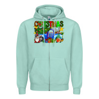 Seafoam christmas truck Zipper Hoodie - SublimationCraftShop