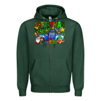 Sports Green christmas truck Zipper Hoodie - SublimationCraftShop