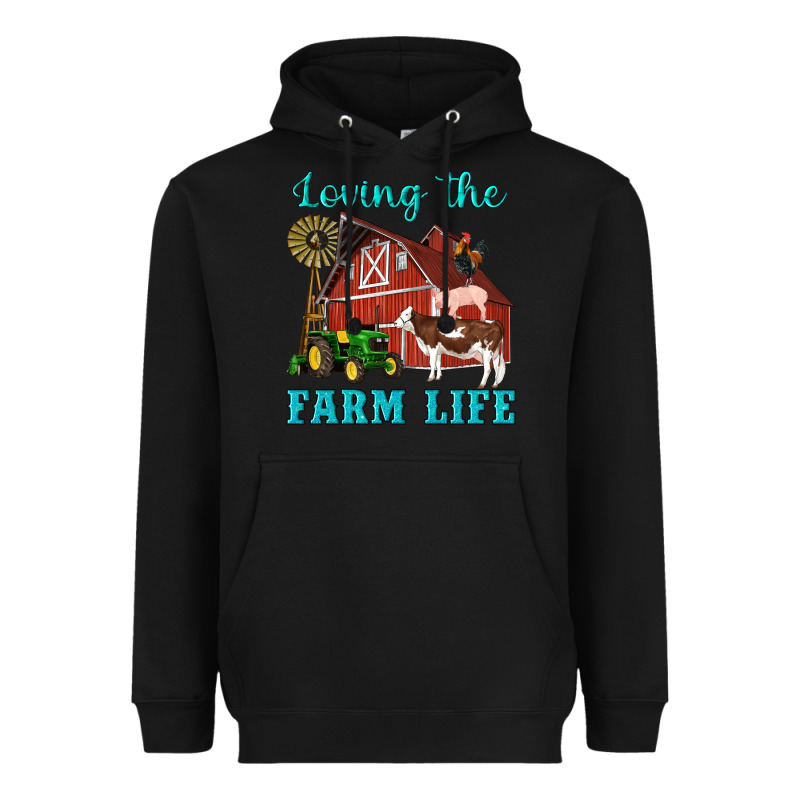 Western Loving The Farm Life Barn Cow Pig Rooster Tractor Wind Wheel Heavyweight Hoodie by Artiststas | Teevron