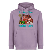 Lavender western loving the farm life barn cow pig rooster tractor wind wheel Heavyweight Hoodie - Artiststas