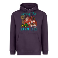 Plum western loving the farm life barn cow pig rooster tractor wind wheel Heavyweight Hoodie - Artiststas