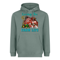 Sage western loving the farm life barn cow pig rooster tractor wind wheel Heavyweight Hoodie - Artiststas