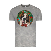 Cloud Rock Christmas St. Bernard Vintage Tee - RanaPortraitStore