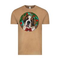Vintage Camel Christmas St. Bernard Vintage Tee - RanaPortraitStore