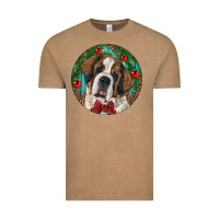 Vintage Coffee Christmas St. Bernard Vintage Tee - RanaPortraitStore