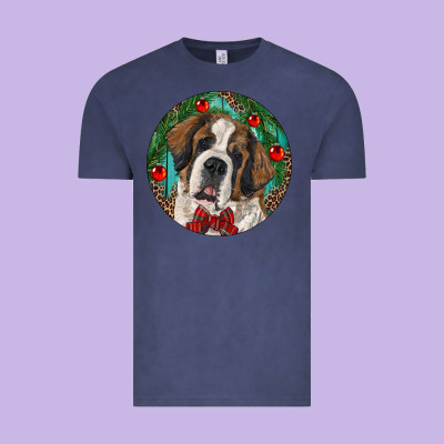 Christmas St. Bernard Vintage Tee Designed By Ranaportraitstore