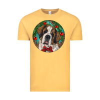 Vintage Mustard Christmas St. Bernard Vintage Tee - RanaPortraitStore