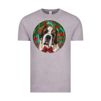 Vintage Zinc Christmas St. Bernard Vintage Tee - RanaPortraitStore