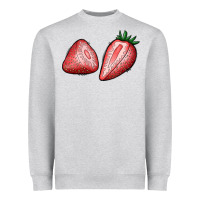 Heather Grey strawberries Heavyweight Sweatshirt - BundleAndBundleShop