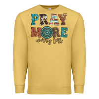 Antique Gold pray more worry less Premium Sweatshirt - Artiststas