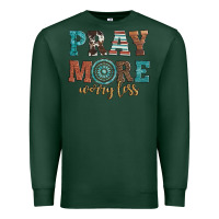 Sports Green pray more worry less Premium Sweatshirt - Artiststas