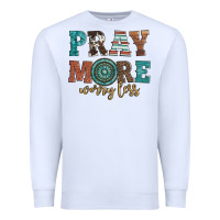 White pray more worry less Premium Sweatshirt - Artiststas