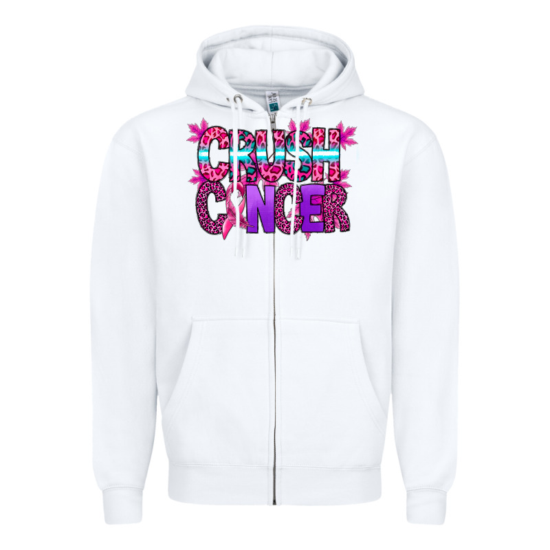 Crush Cancer Zipper Hoodie by SublimationCraftShop | Teevron