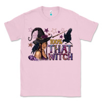 Bubblegum Pink 100% That Witch Black Afro Witch Classic Tee - texasbilliewilder