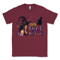 Burgundy 100% That Witch Black Afro Witch Classic Tee - texasbilliewilder