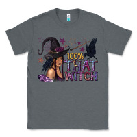 Charcoal Heather 100% That Witch Black Afro Witch Classic Tee - texasbilliewilder