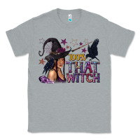 Heather Grey 100% That Witch Black Afro Witch Classic Tee - texasbilliewilder