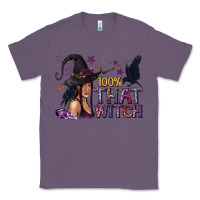 Lavender 100% That Witch Black Afro Witch Classic Tee - texasbilliewilder