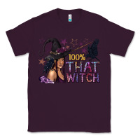 Plum 100% That Witch Black Afro Witch Classic Tee - texasbilliewilder