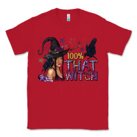 Red 100% That Witch Black Afro Witch Classic Tee - texasbilliewilder