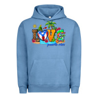 Pigment Pebble Blue love puerto rico Urban Hoodie - AdoDesignShop