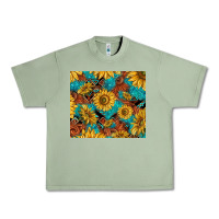 Oil Green rustic sunflowers Urban Heavy Tee - TumblerDesignByShophia