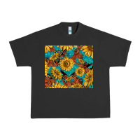 Pigment Black rustic sunflowers Urban Heavy Tee - TumblerDesignByShophia
