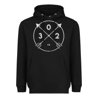 Black Delaware Area Code 302 State Pride Souvenir Gift Arrow Heavyweight Hoodie - minhPixels