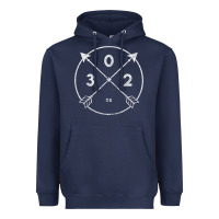 Navy Delaware Area Code 302 State Pride Souvenir Gift Arrow Heavyweight Hoodie - minhPixels