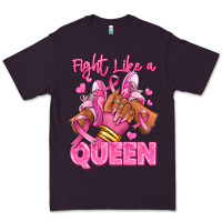 Plum Survivor queen Breast Cancer afro girl sneakers Premium Tee - RanaPortraitStore