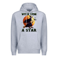 Heather Grey witch upon a star Premium Hoodie - BundleAndBundleShop