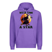 Purple witch upon a star Premium Hoodie - BundleAndBundleShop
