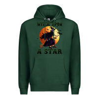 Sports Green witch upon a star Premium Hoodie - BundleAndBundleShop