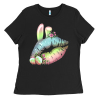 Eared Paster Color Easter Lips Ladies Tee | Teevron
