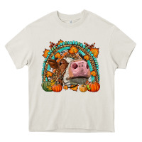 Cream Fall Cow Rainbow Heavy Core Tee - LillyAllenDesigns