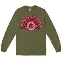 Army Green valentine's day sunflower rainbow Long Sleeve Tee - RanaPortraitStore