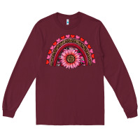 Burgundy valentine's day sunflower rainbow Long Sleeve Tee - RanaPortraitStore