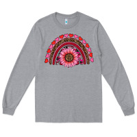 Heather Grey valentine's day sunflower rainbow Long Sleeve Tee - RanaPortraitStore