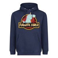 Navy Furaffic Forld Heavyweight Hoodie - minhPixels