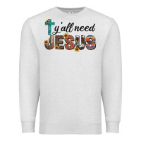 Oatmeal Heather y'all need jesus Premium Sweatshirt - Artiststas