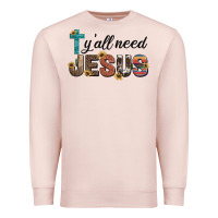 Pale Pink y'all need jesus Premium Sweatshirt - Artiststas