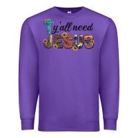 Purple y'all need jesus Premium Sweatshirt - Artiststas