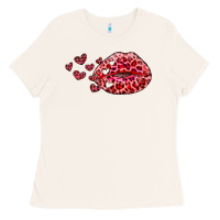 Bone kiss with leopard and hearts Ladies Tee - RanaPortraitStore