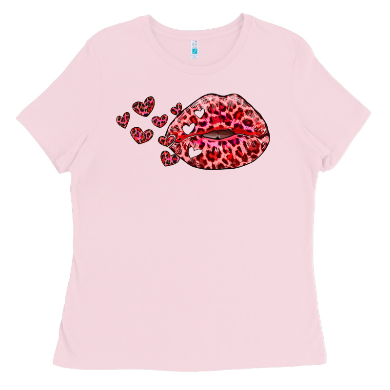 Kiss With Leopard And Hearts Ladies Tee by RanaPortraitStore | Teevron